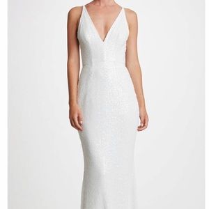 NEW Dress the Population White Sequin Dress